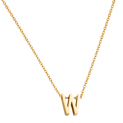 Goud vergulde initial ketting met letter W hanger waterproof