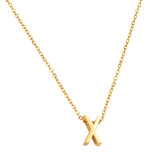 Goud vergulde initial ketting met letter X hanger waterproof