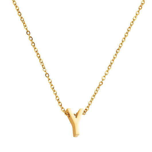Goud vergulde initial ketting met letter Y hanger waterproof