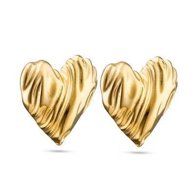 Heart of Gold Oorbellen 14k goud verguld waterproof hartjes oorbellen