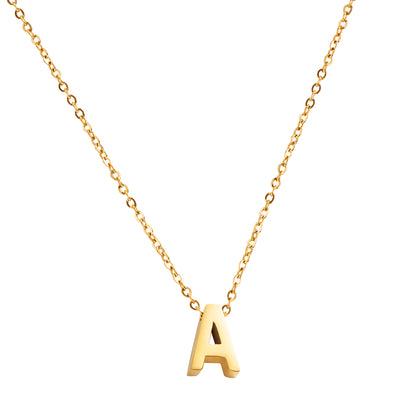 Goud vergulde initial ketting met letter A hanger – Edorement