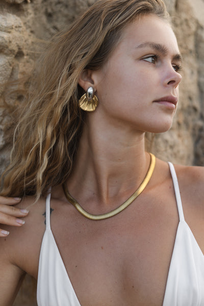 Mermaid tail bicolor oorbellen waterproof 18k goud verguld