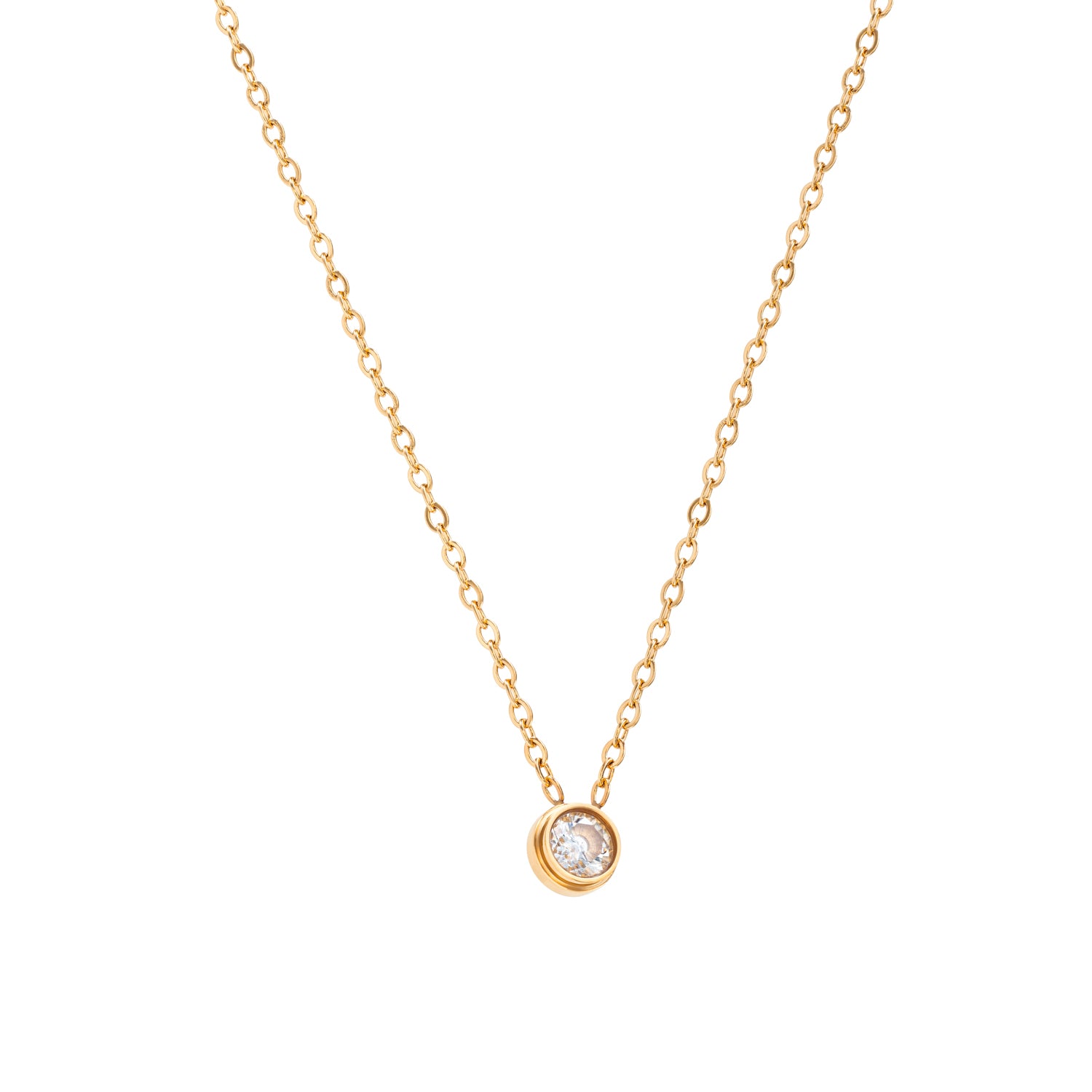 Minimal Stone ketting 18k goud verguld waterproof