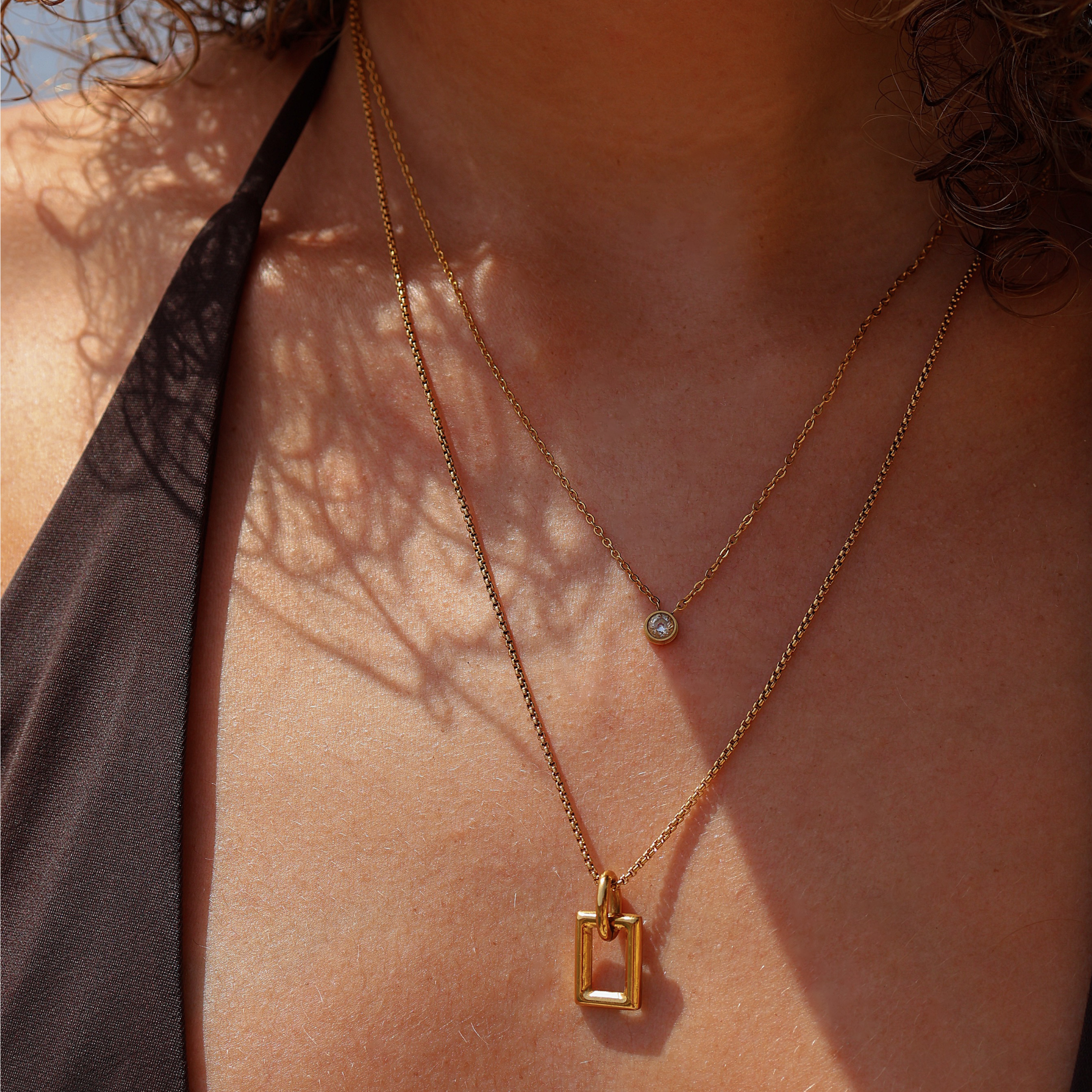 Square pendant ketting