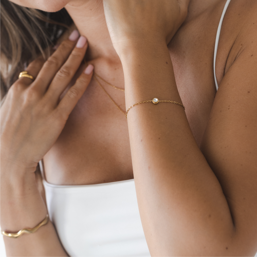 Minimal Stone Chain Bracelet