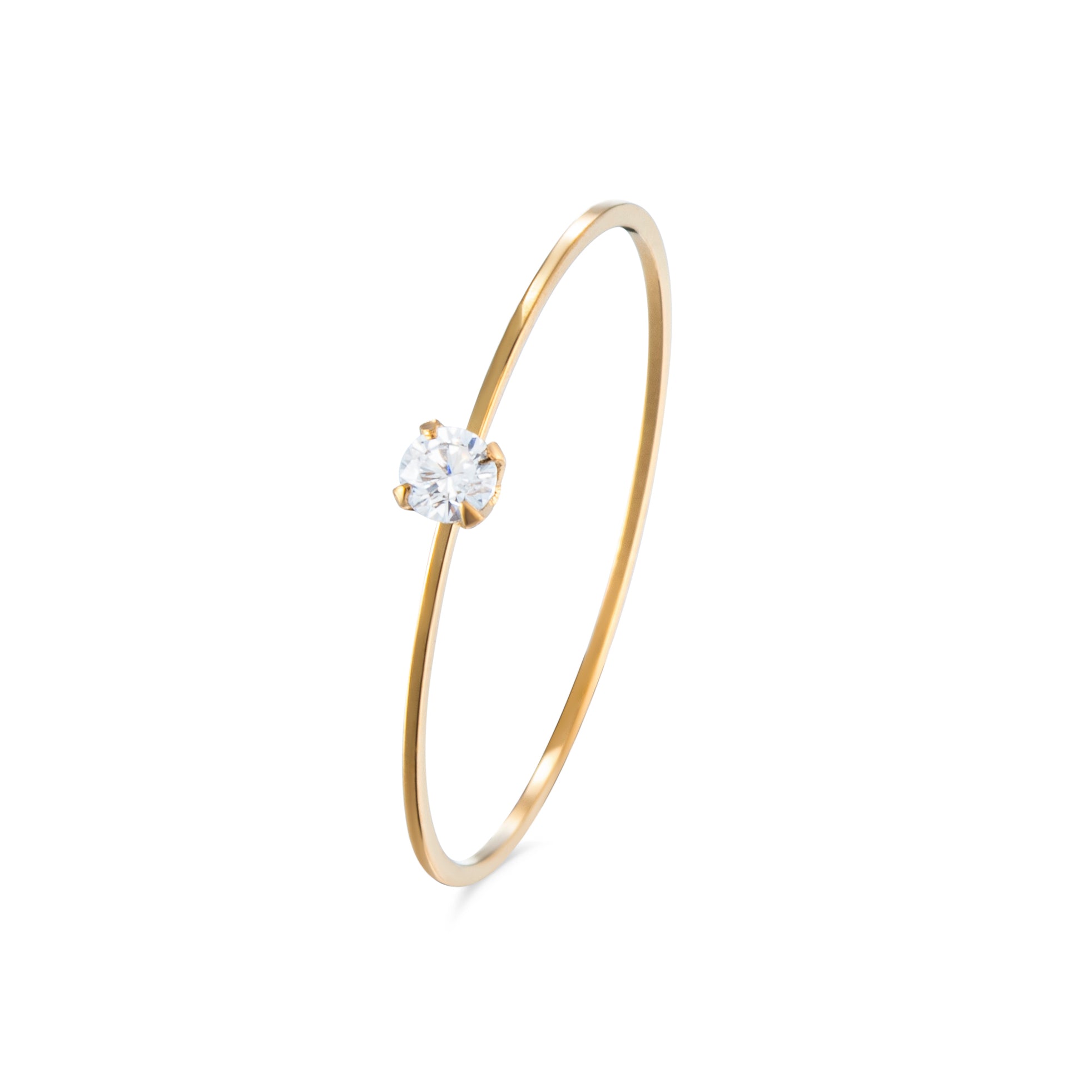 Minimalistic stone ring 14k goud verguld waterproof