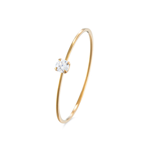 Minimalistic stone ring 14k goud verguld waterproof