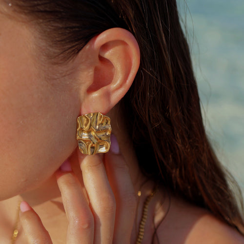 Rectangle Wave Earrings