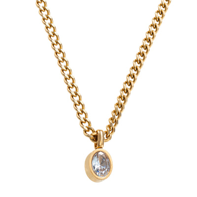 Oval Vintage Waterproof ketting 18K goud verguld