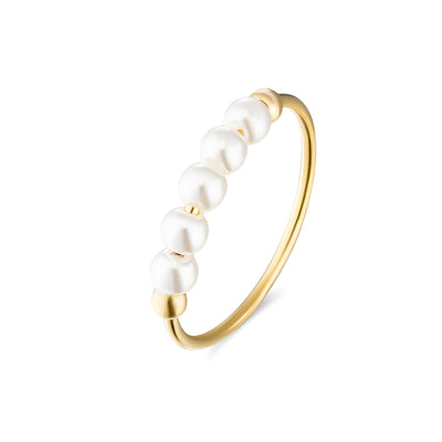 Pearl Ring Parel ring 18K goud verguld waterproof