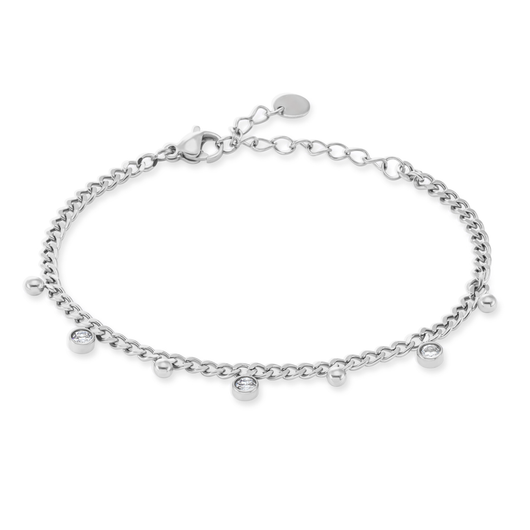 Radiant Drop zilverkleur armband zirkonia steentjes