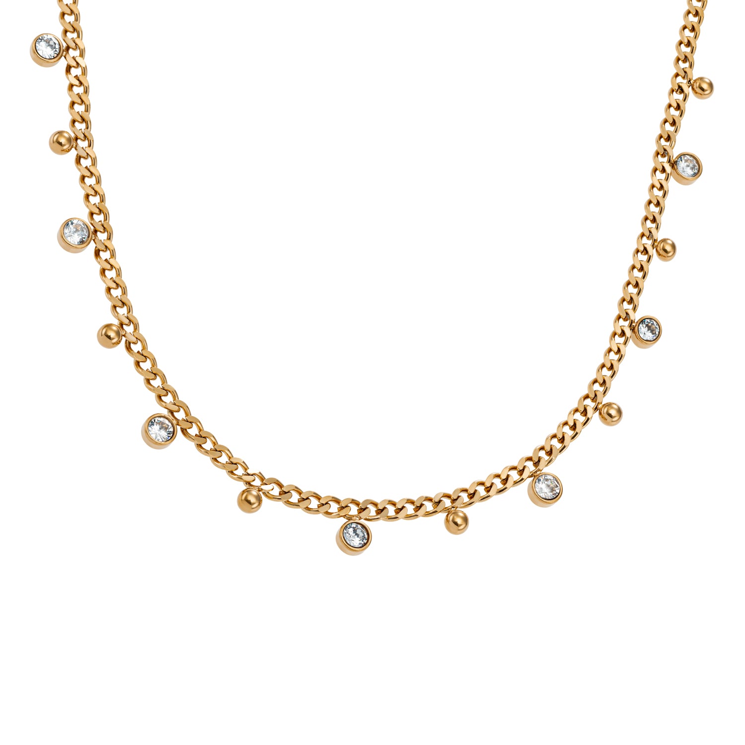 Radiant Drops ketting 14k goud verguld waterproof