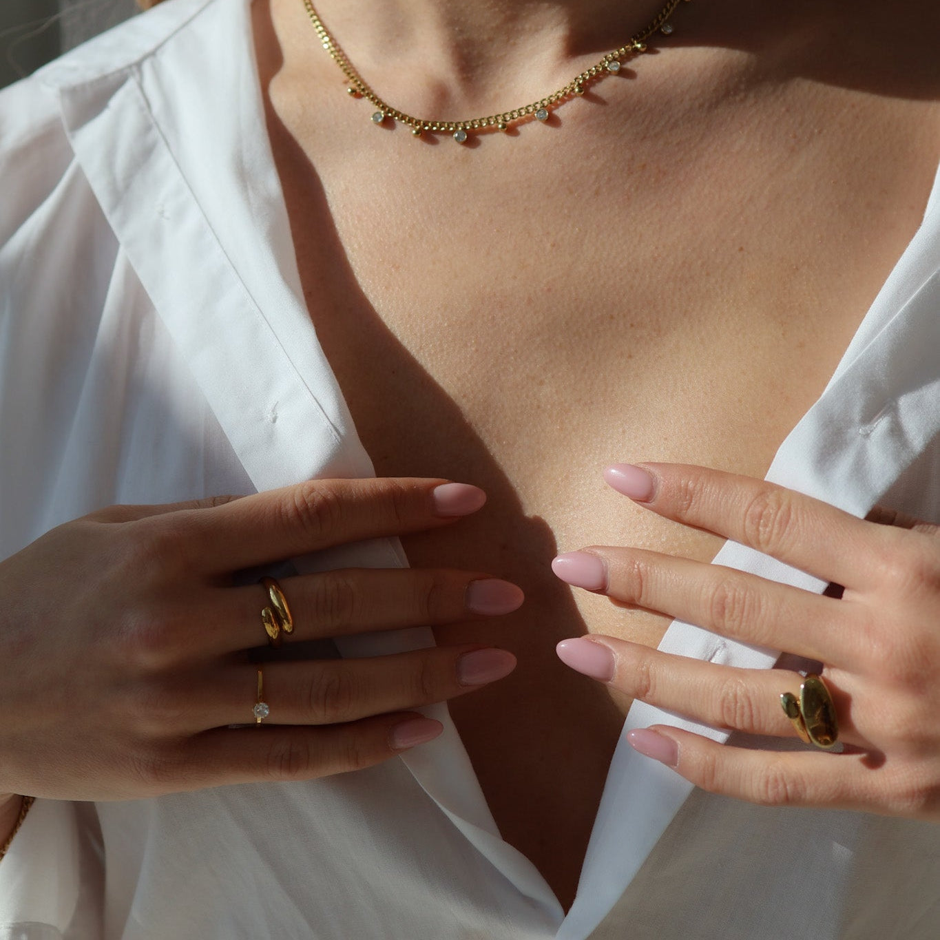 Refined Spark ring Edorement 14k goud verguld zirkonia steen