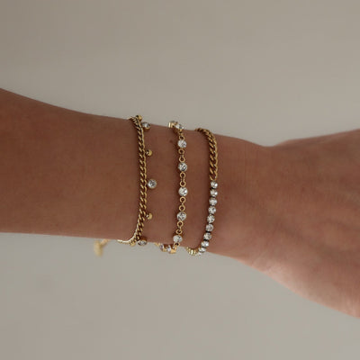 Schakel armbanden Edorement met zirkonia stenen 