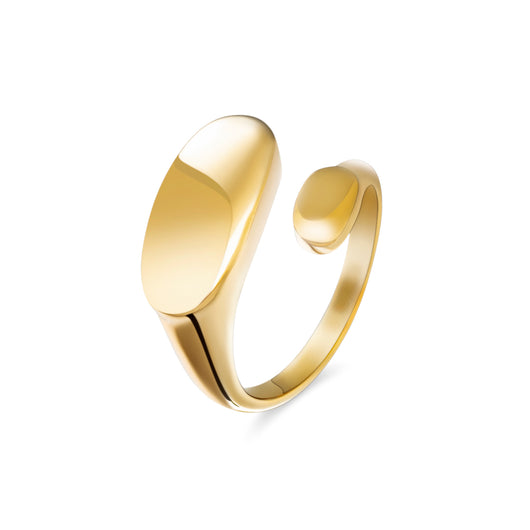 Sculpted ring Edorement 14K gold plated waterproof