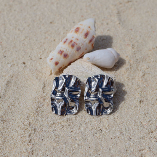 Rectangle Wave Earrings