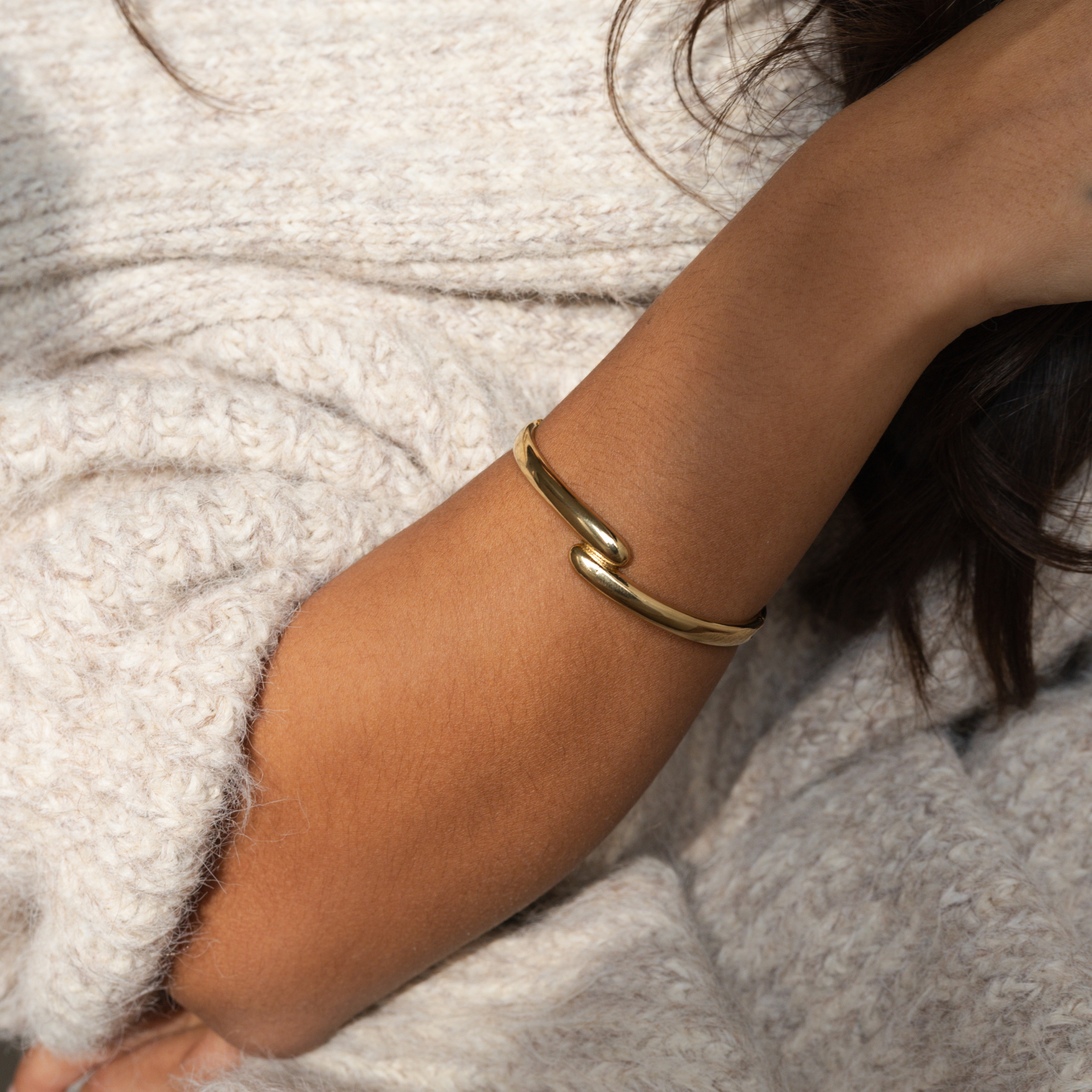 Sleek Flow bangle 18k goud verguld waterproof