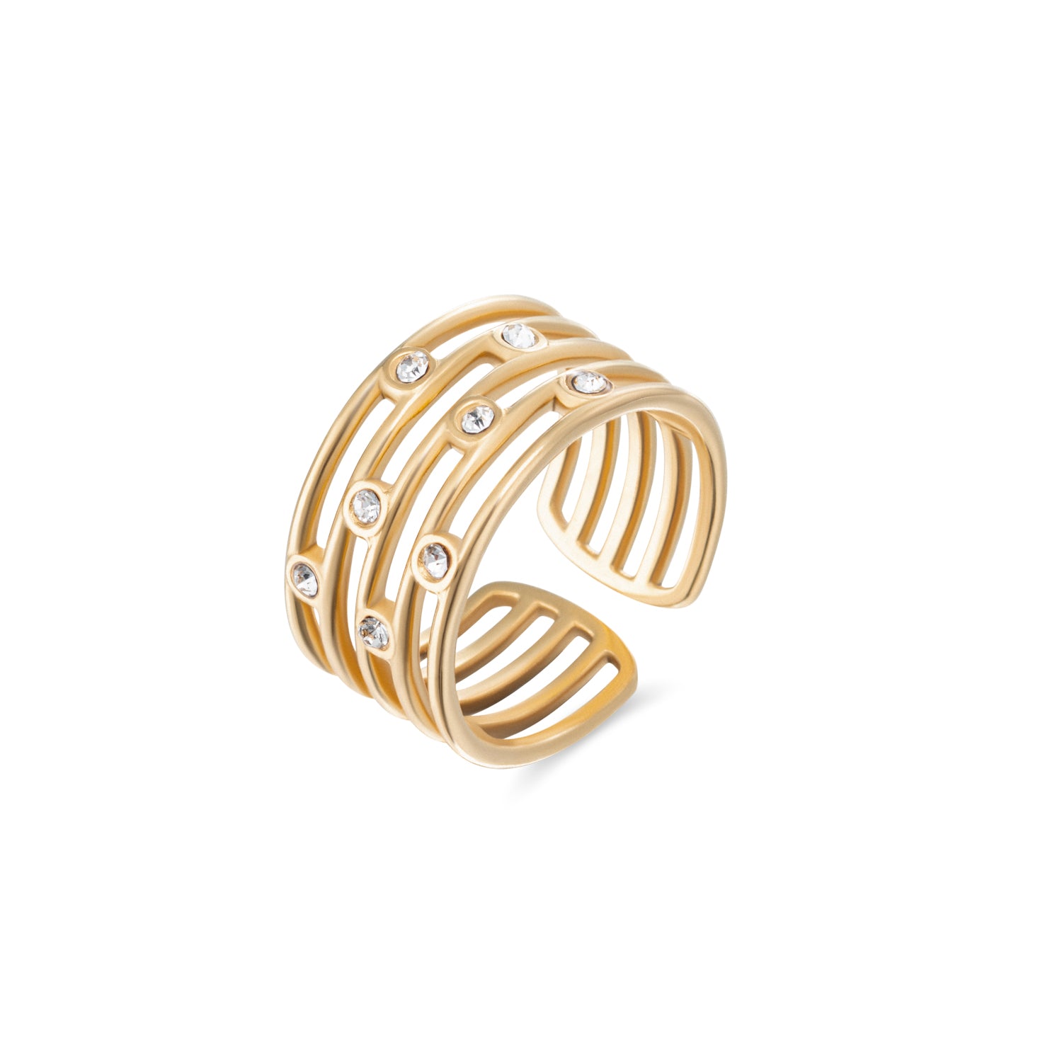 Twinkling Layers ring 14k goud verguld waterproof