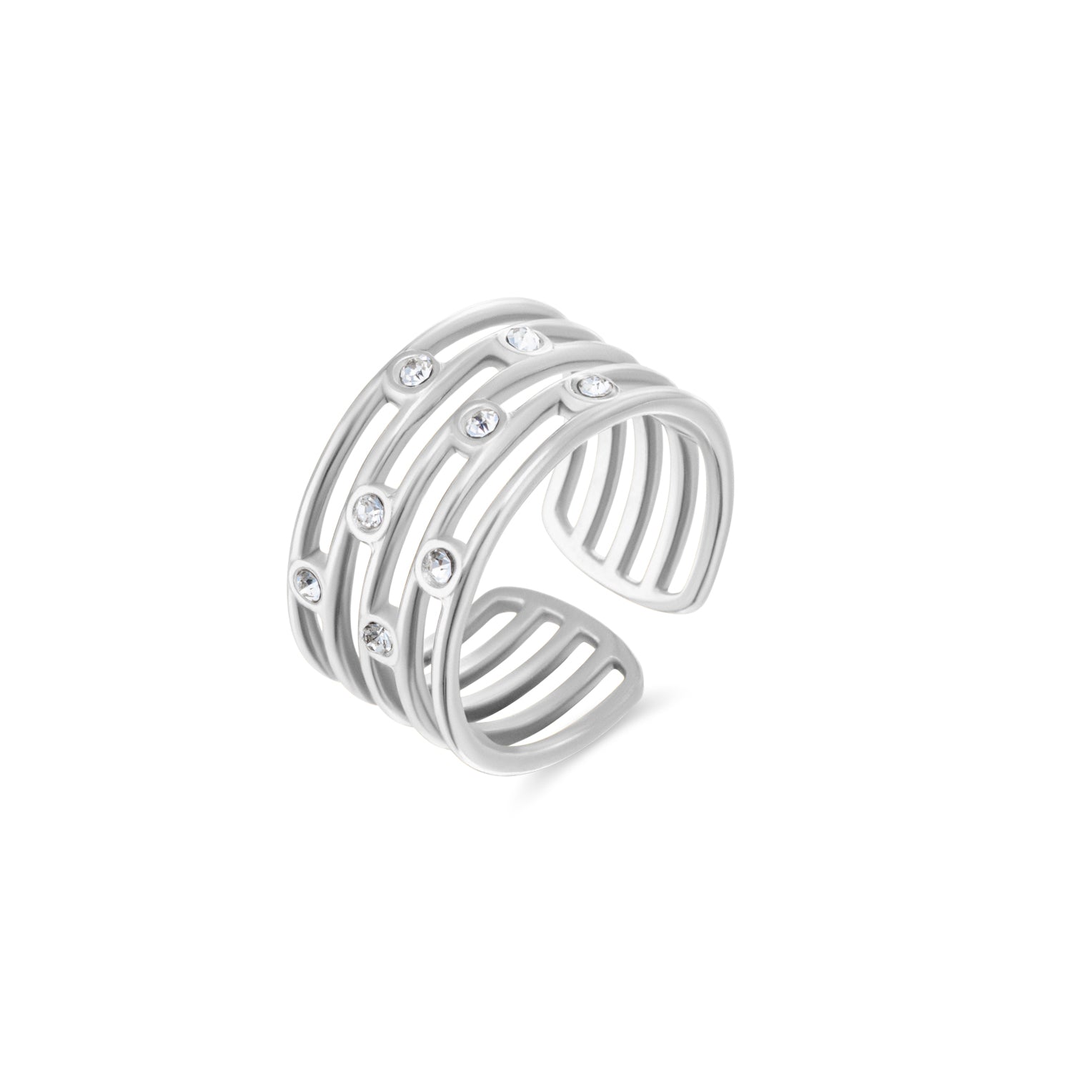 Twinkling Layers ring zilverkleur waterproof