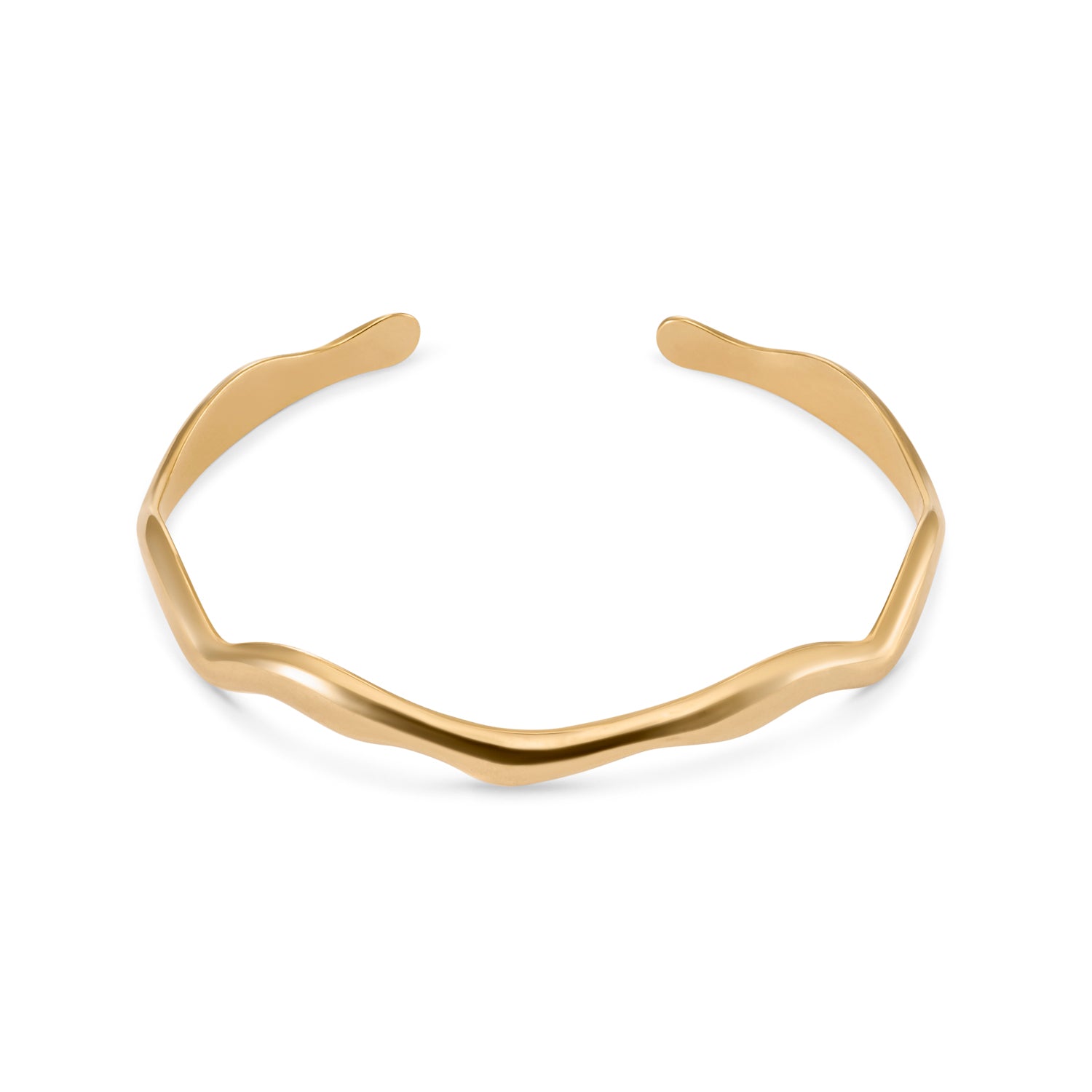 Wave Bangle armband 18k goud verguld waterproof