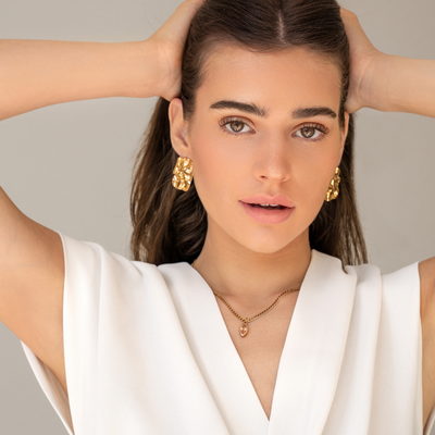 Rectangle Wave Earrings