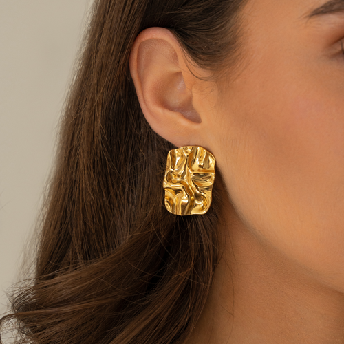 Rectangle Wave Earrings