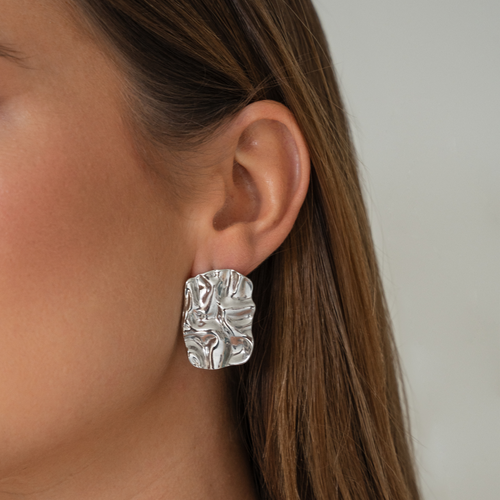 Rectangle Wave Earrings